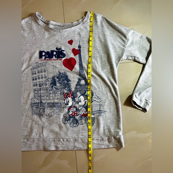 Disney Parks Epcot Paris Long Sleeve, Size XL Mikey, Minnie gray T-shirt  cotton - Picture 5 of 16